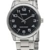 Casio Watch for Men MTP-E112D-1AVDF Analog Stainless Steel Band silver & Black