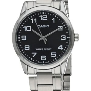 Casio Watch for Men MTP-E112D-1AVDF Analog Stainless Steel Band silver & Black