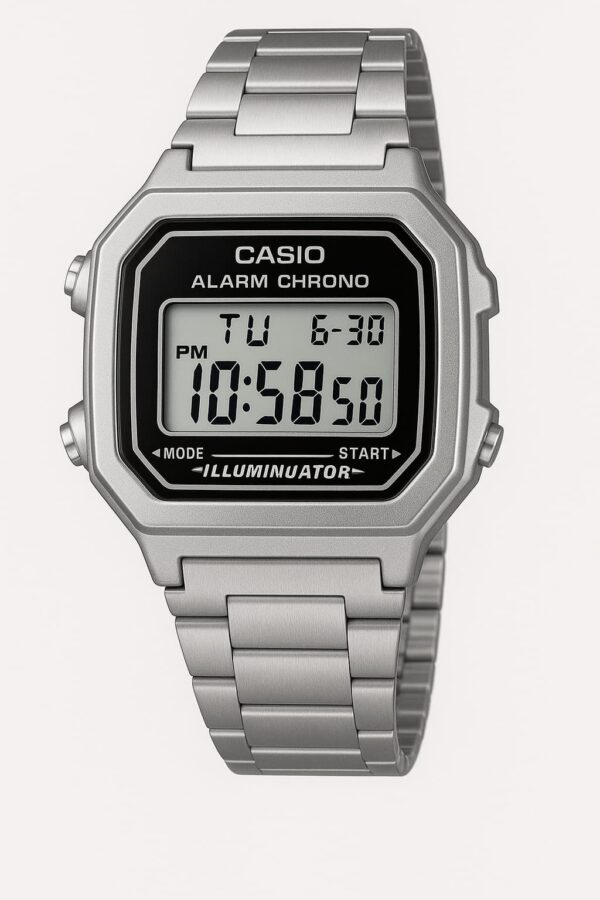 Casio Standard Digital Silver Stainless Steel Band Watch W218HD-1A