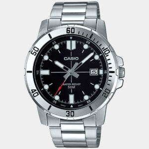 Casio Watch for Men MTP-VD01D-1EVUDF Analog Stainless Steel Band silver & Black