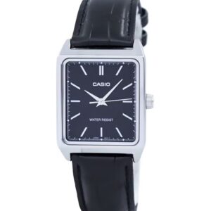 Casio Men's Black Dial Leather Band Watch - MTP-V007L-1EUDF
