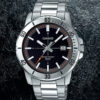 Casio MTP-VD01D-1E2V Men's Black Analog Watch Steel Band Date Indicator New