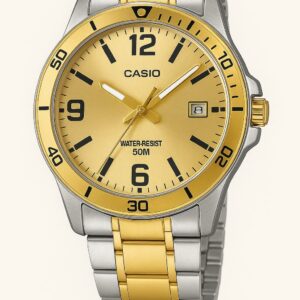 Casio MTP-VD01SG-9B Enticer Series Two-tone Standard Analog Men's Watch