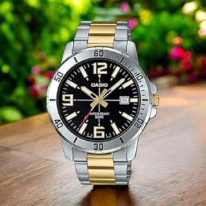 Casio MTP-VD01SG-1B Analog Quartz Two-tone Stainless Steel Men's Dress Watch