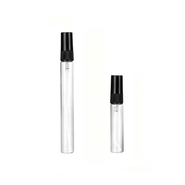 Clear Glass Perfume Decant Bottle with Black Atomizer Spray