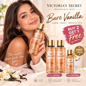 Victoria’s Secret Bare Vanilla Body Mist Bundle – 2 × 250ml + FREE 75ml
